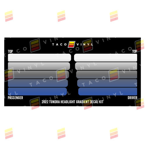 Taco Vinyl Tundra Headlight Gradient Decal Kit | '22+ Tundra