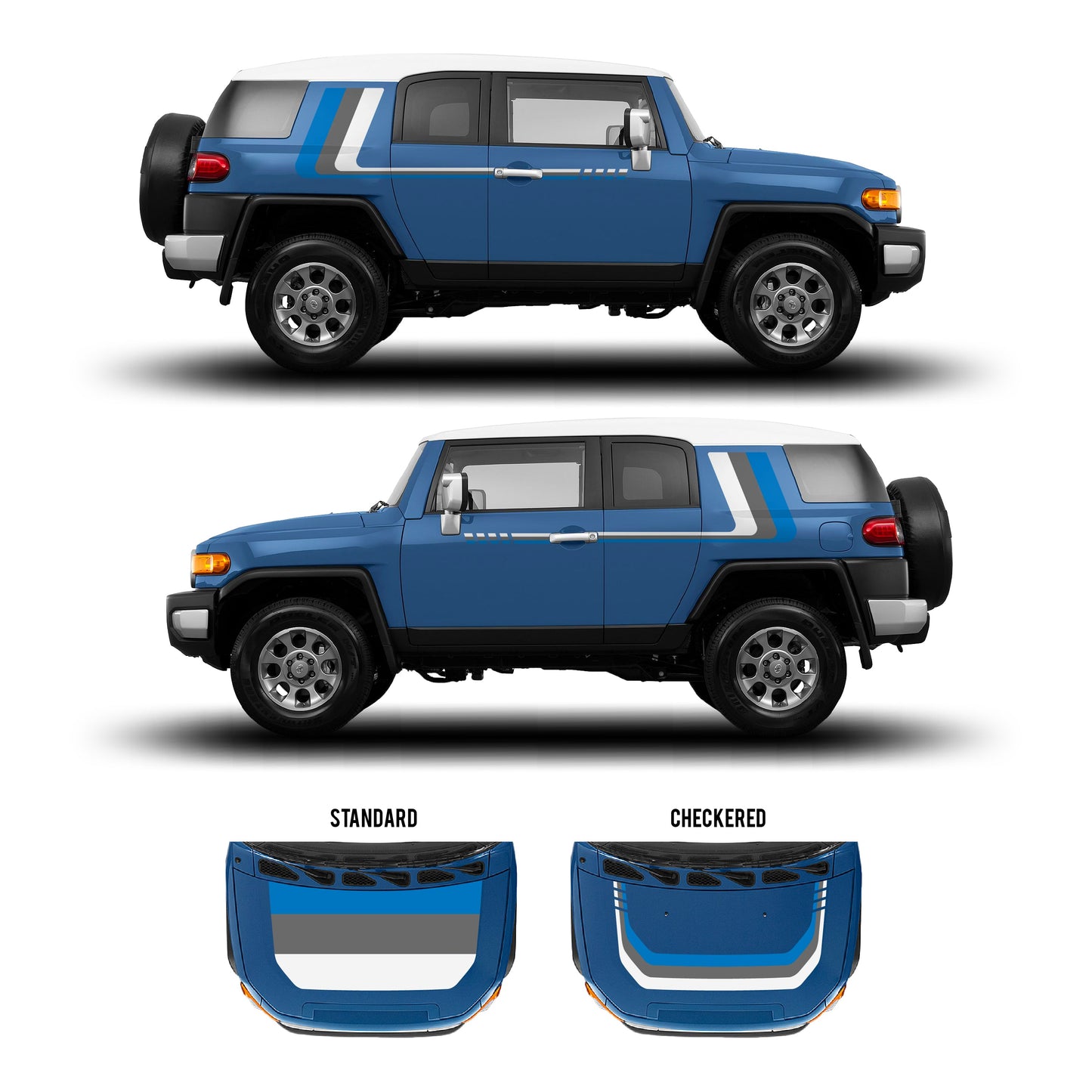 Taco Vinyl FJ Cruiser Checkered Stripe Kit | '07 - '14 FJ Cruiser