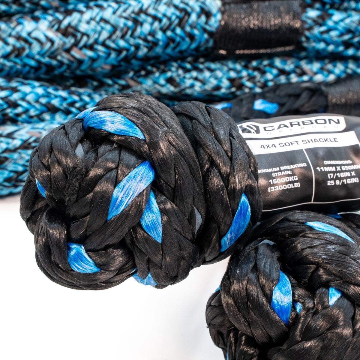 Carbon Offroad 4x4 Kinetic Recovery Rope & Soft Shackle Combo | 9T