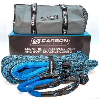 Carbon Offroad 4x4 Kinetic Recovery Rope & Soft Shackle Combo | 9T