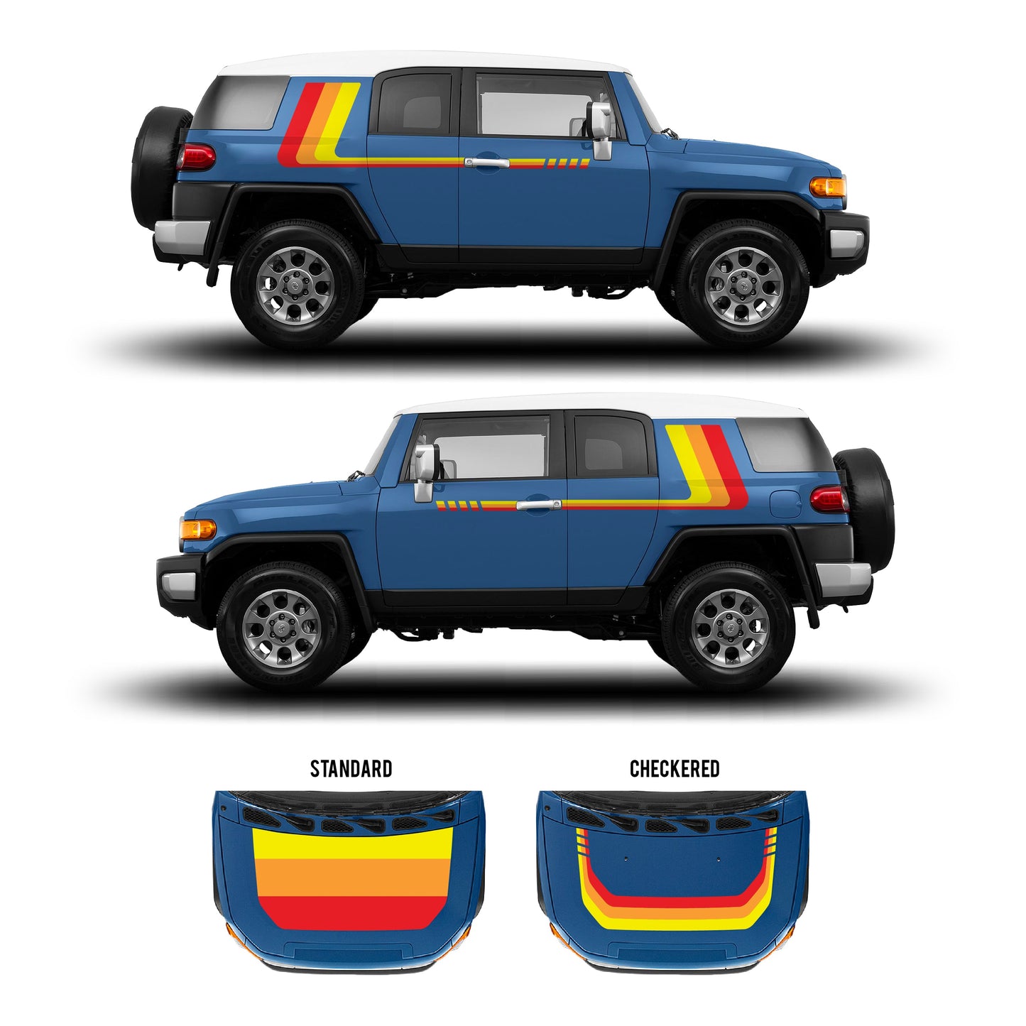 Taco Vinyl FJ Cruiser Checkered Stripe Kit | '07 - '14 FJ Cruiser