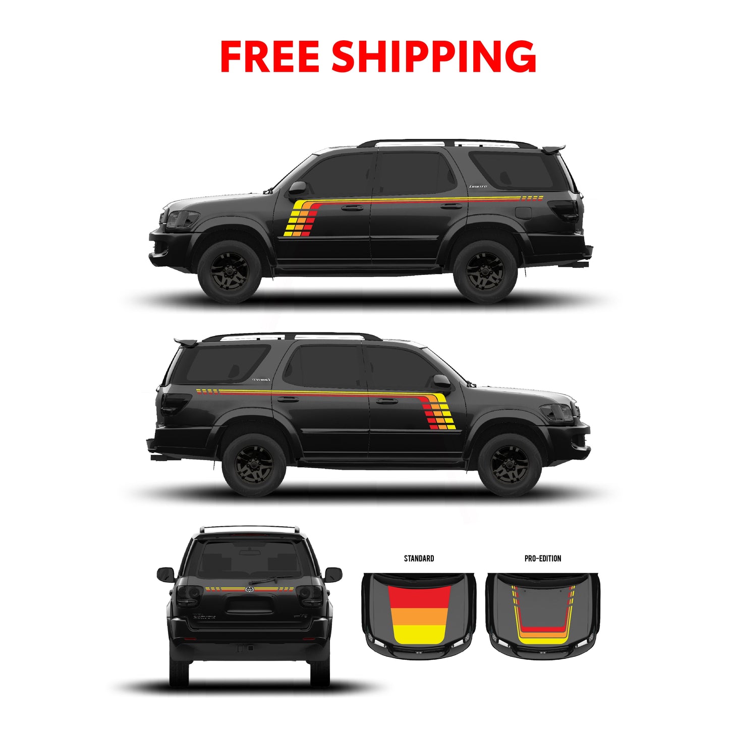 Taco Vinyl Sequoia Checkered Stripe Kit | '01 - '07 Sequoia