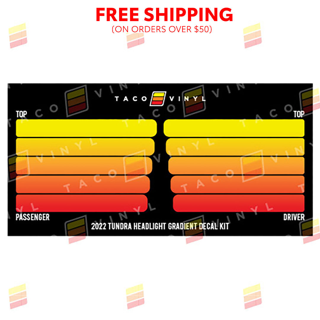 Taco Vinyl Tundra Headlight Gradient Decal Kit | '22+ Tundra