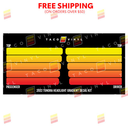 Taco Vinyl Tundra Headlight Gradient Decal Kit | '22+ Tundra