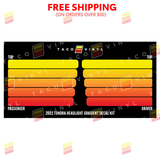 Taco Vinyl Tundra Headlight Gradient Decal Kit | '22+ Tundra