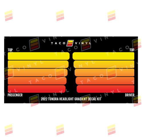 Taco Vinyl Tundra Headlight Gradient Decal Kit | '22+ Tundra