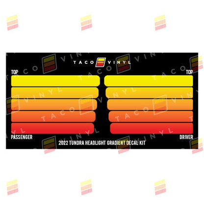Taco Vinyl Tundra Headlight Gradient Decal Kit | '22+ Tundra