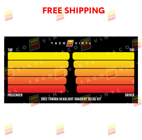 Taco Vinyl Tundra Headlight Gradient Decal Kit | '22+ Tundra