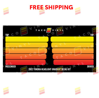 Taco Vinyl Tundra Headlight Gradient Decal Kit | '22+ Tundra