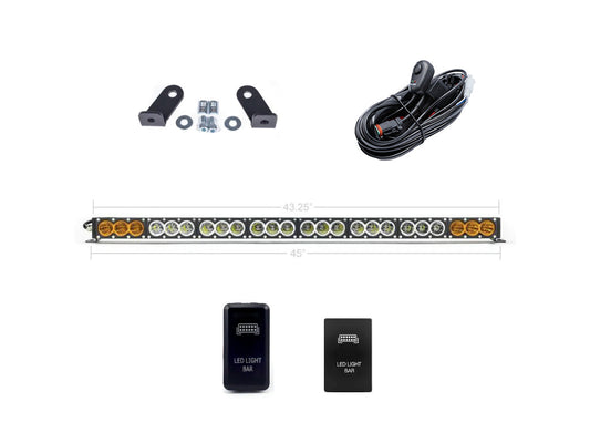 Cali Raised Dual Function Amber/White LED Light Bar Prinsu Mounting Bracket Kit