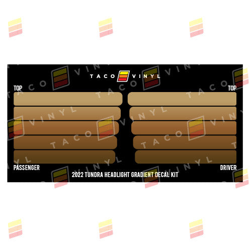 Taco Vinyl Tundra Headlight Gradient Decal Kit | '22+ Tundra