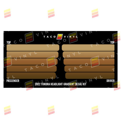 Taco Vinyl Tundra Headlight Gradient Decal Kit | '22+ Tundra
