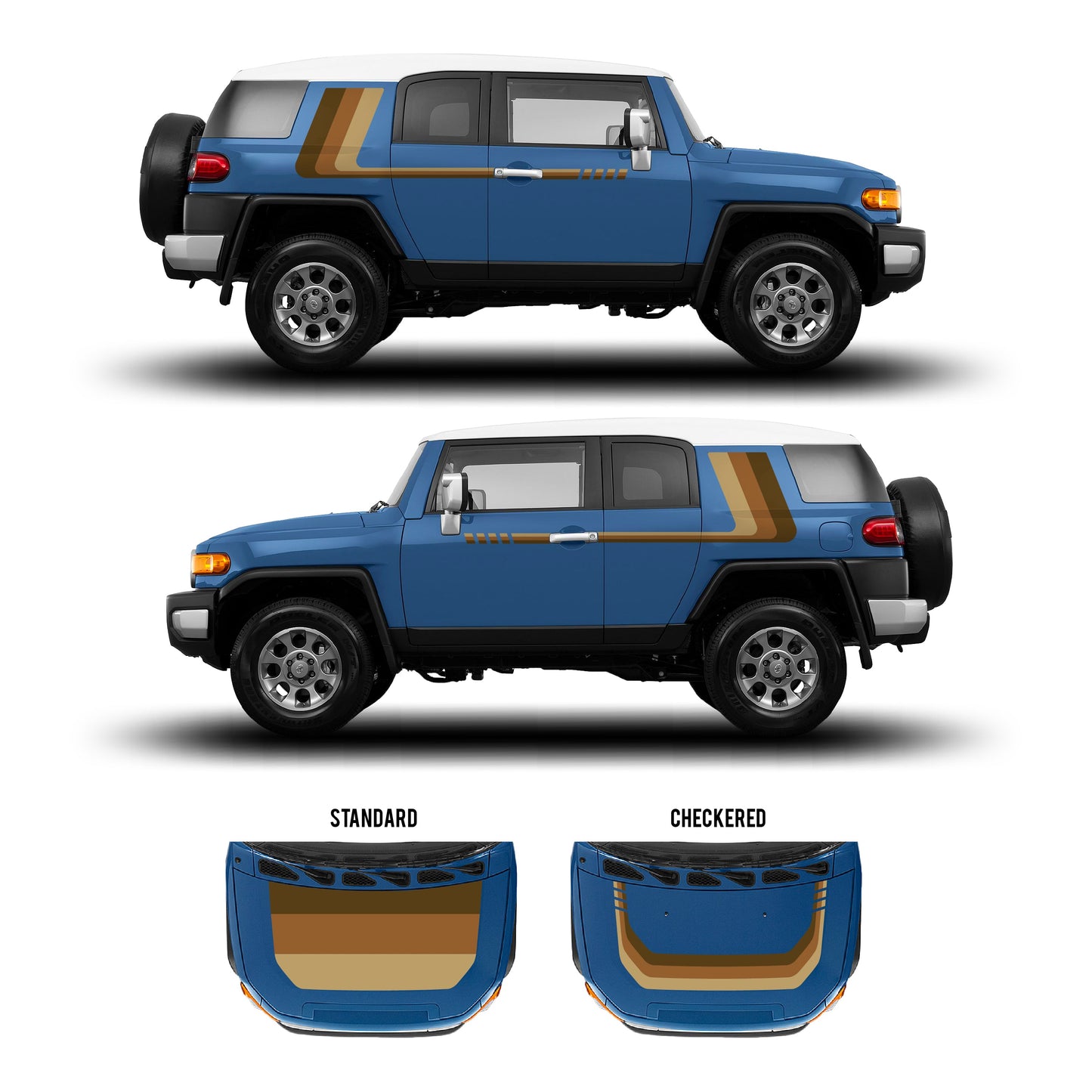 Taco Vinyl FJ Cruiser Checkered Stripe Kit | '07 - '14 FJ Cruiser