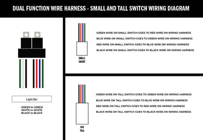 Cali Raised Wiring Harness for Dual Function Light Bar