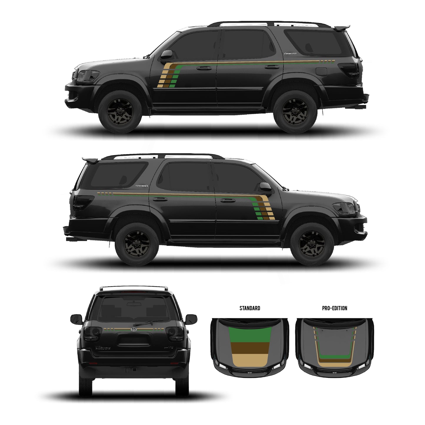 Taco Vinyl Sequoia Checkered Stripe Kit | '01 - '07 Sequoia