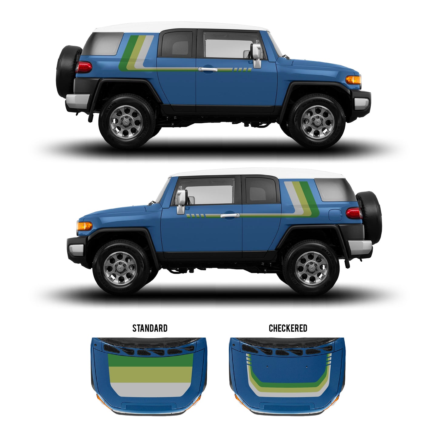 Taco Vinyl FJ Cruiser Checkered Stripe Kit | '07 - '14 FJ Cruiser