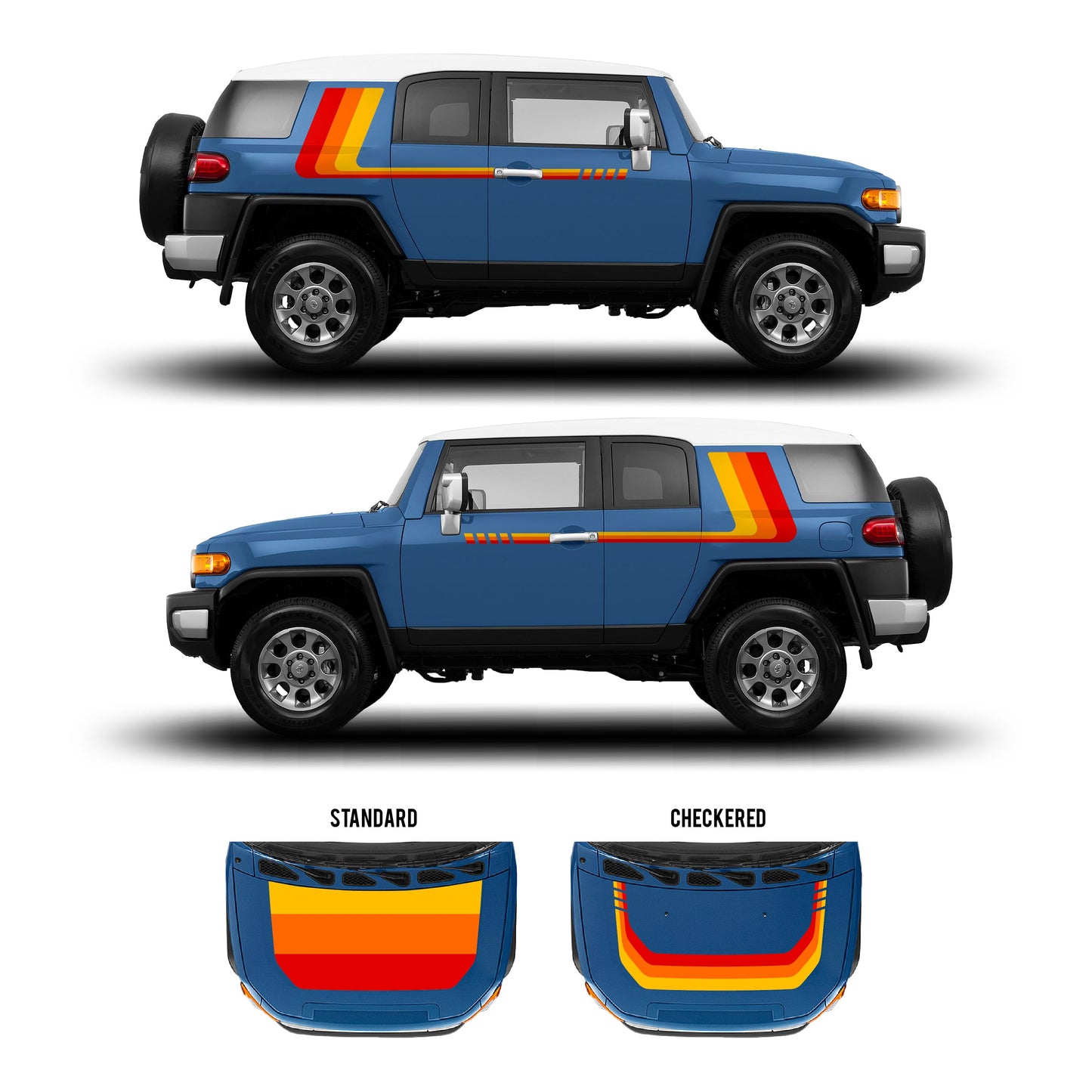 Taco Vinyl FJ Cruiser Checkered Stripe Kit | '07 - '14 FJ Cruiser