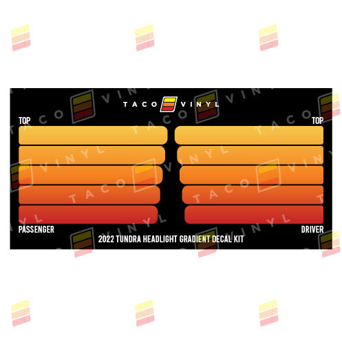 Taco Vinyl Tundra Headlight Gradient Decal Kit | '22+ Tundra