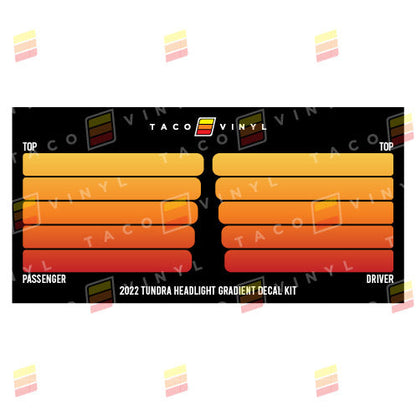 Taco Vinyl Tundra Headlight Gradient Decal Kit | '22+ Tundra