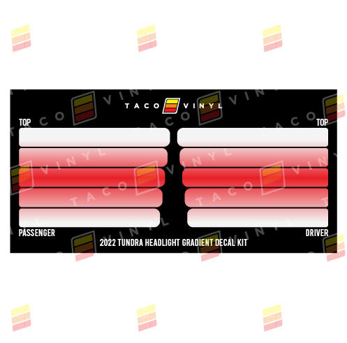 Taco Vinyl Tundra Headlight Gradient Decal Kit | '22+ Tundra