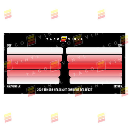 Taco Vinyl Tundra Headlight Gradient Decal Kit | '22+ Tundra