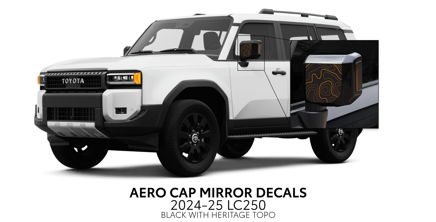 Taco Vinyl Land Cruiser 250 Aero Cap Mirror Decals | '24+ Land Cruiser