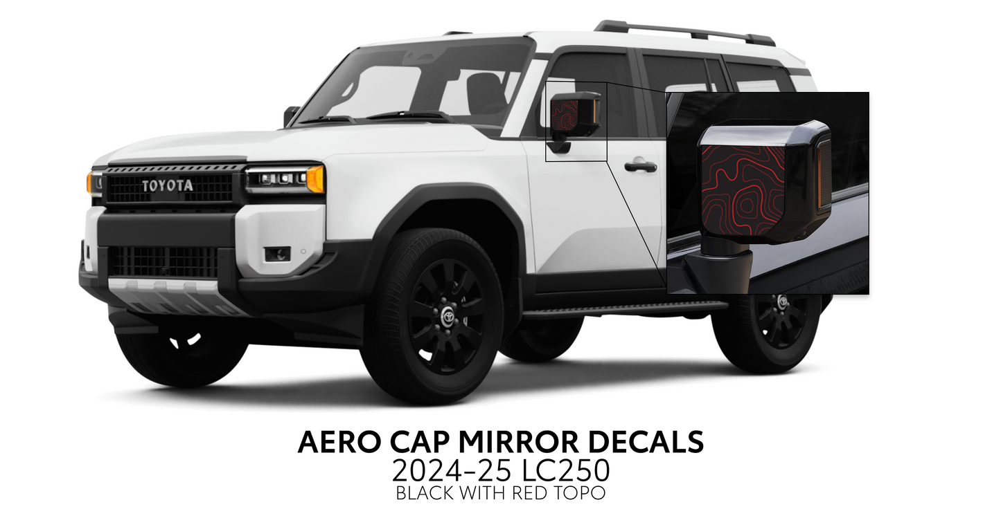 Taco Vinyl Land Cruiser 250 Aero Cap Mirror Decals | '24+ Land Cruiser