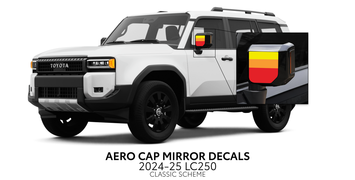 Taco Vinyl Land Cruiser 250 Aero Cap Mirror Decals | '24+ Land Cruiser