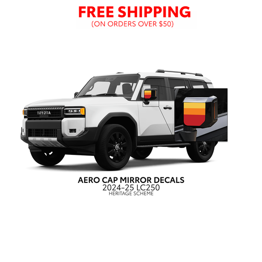 Taco Vinyl Land Cruiser 250 Aero Cap Mirror Decals | '24+ Land Cruiser