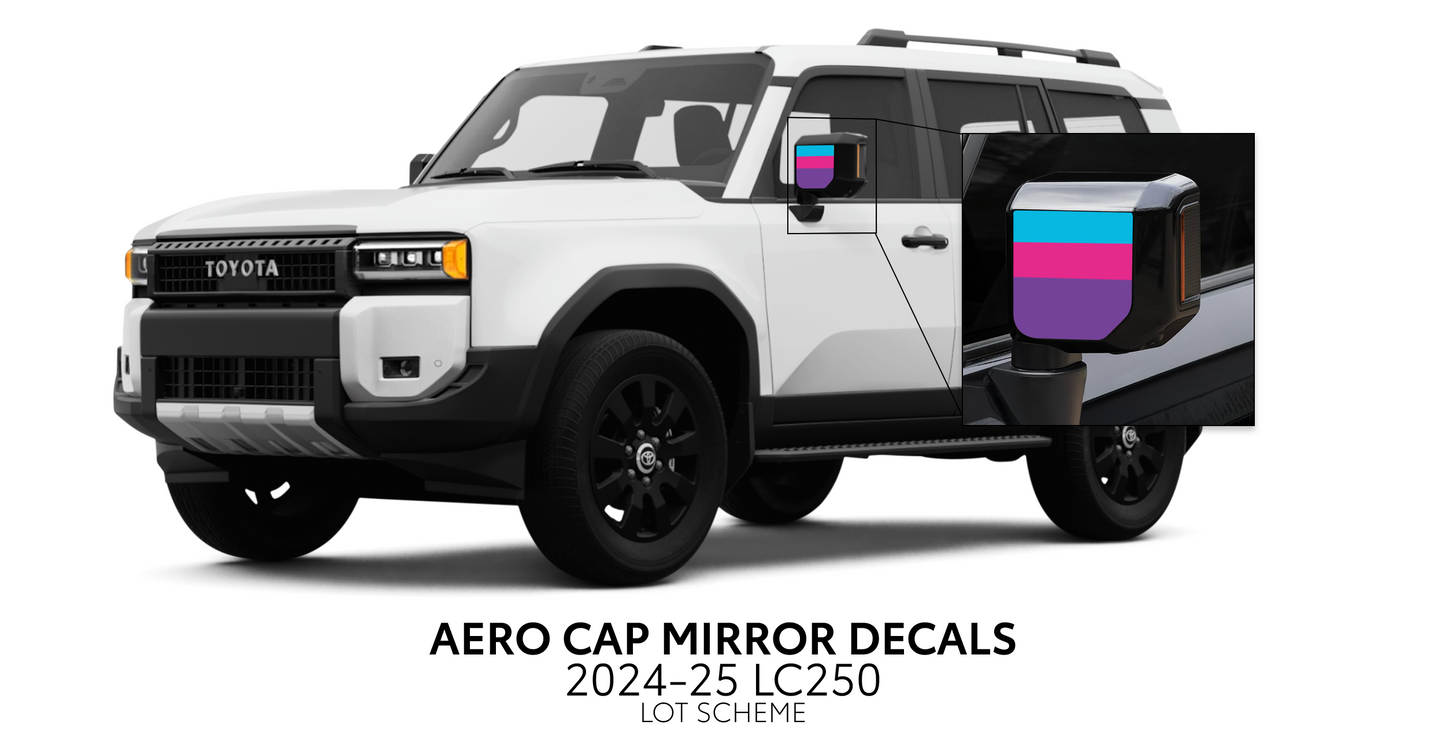 Taco Vinyl Land Cruiser 250 Aero Cap Mirror Decals | '24+ Land Cruiser