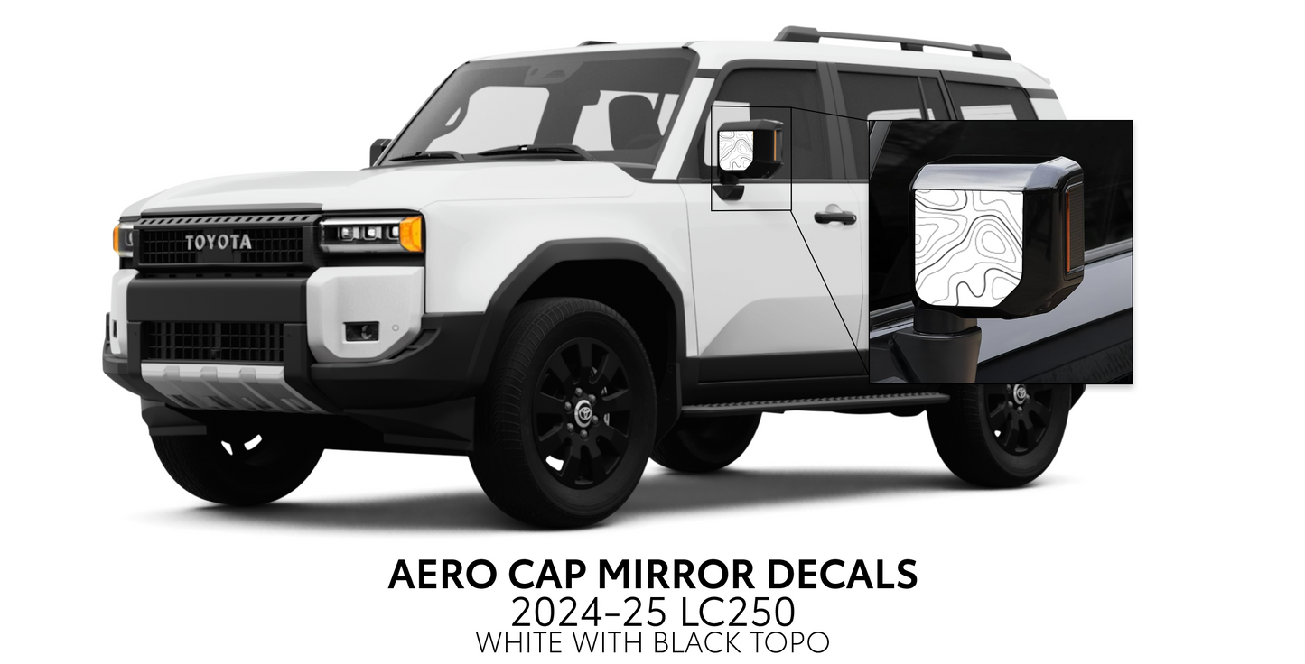 Taco Vinyl Land Cruiser 250 Aero Cap Mirror Decals | '24+ Land Cruiser