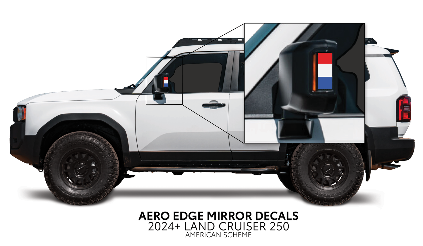 Taco Vinyl Land Cruiser 250 Aero Edge Mirror Decals | '24+ Land Cruiser