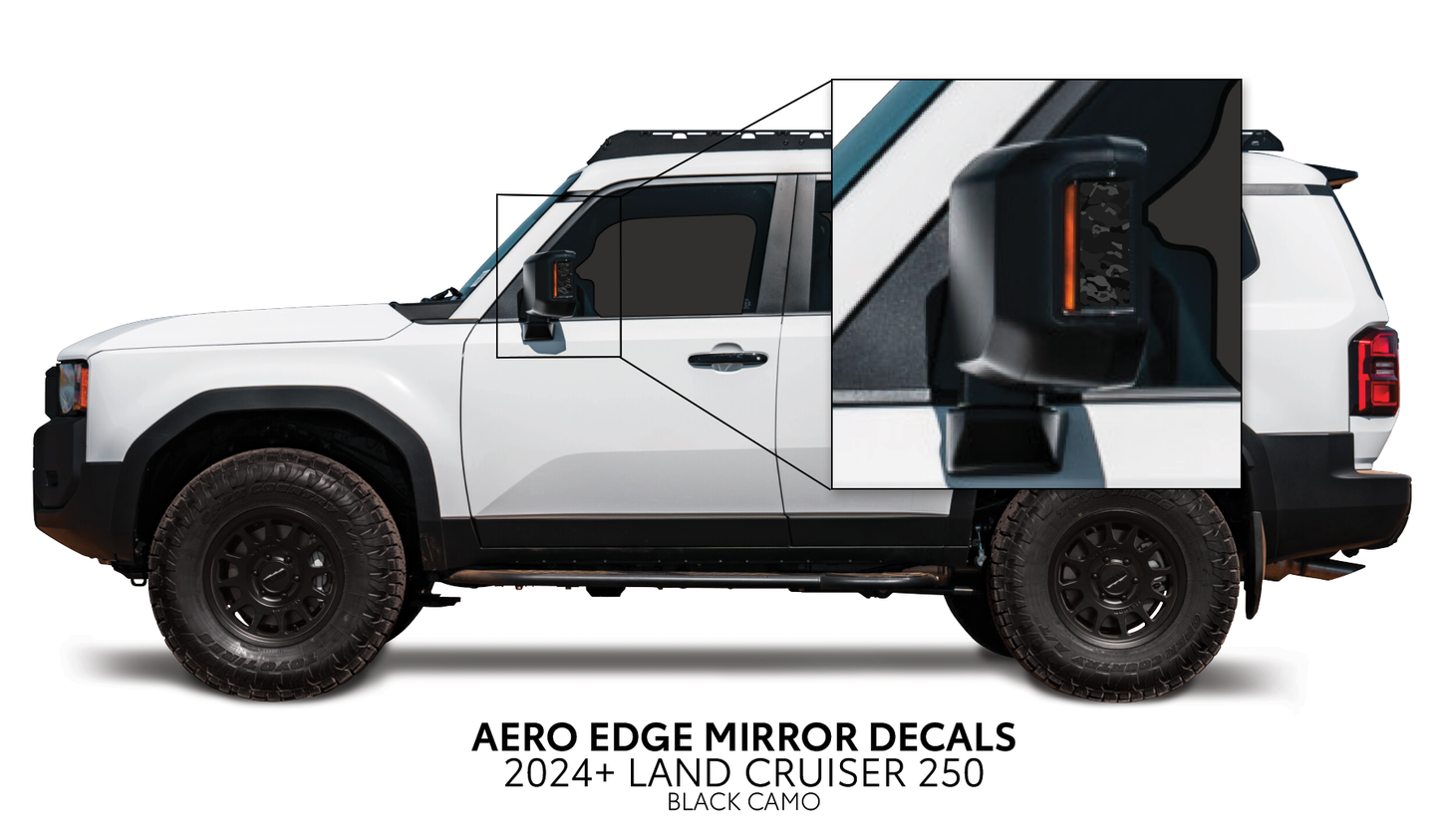 Taco Vinyl Land Cruiser 250 Aero Edge Mirror Decals | '24+ Land Cruiser