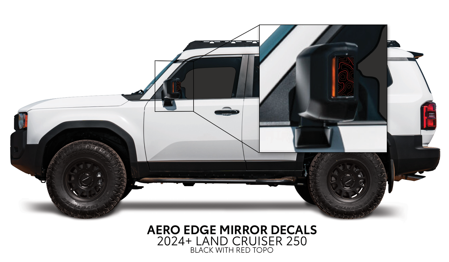 Taco Vinyl Land Cruiser 250 Aero Edge Mirror Decals | '24+ Land Cruiser