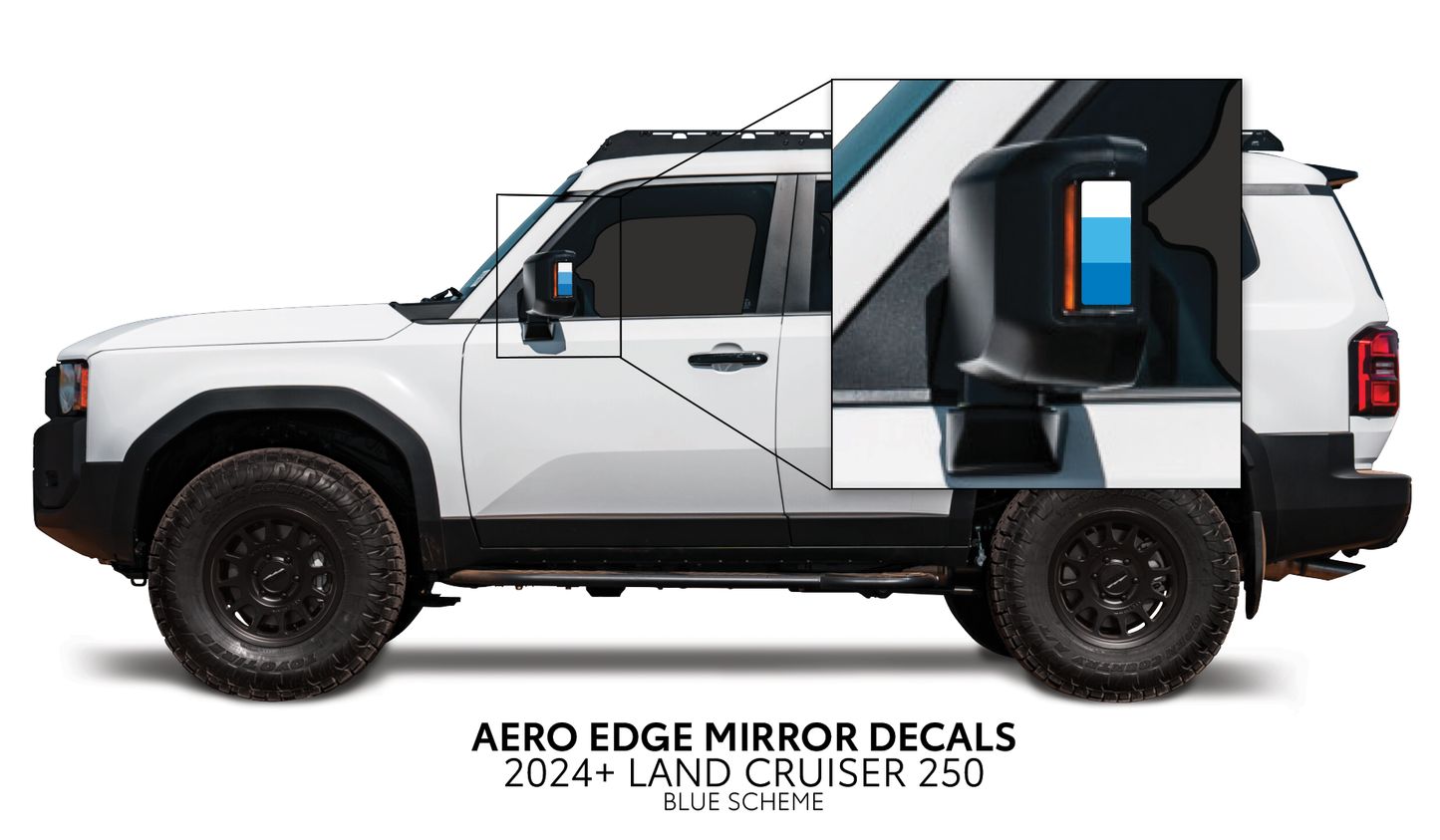 Taco Vinyl Land Cruiser 250 Aero Edge Mirror Decals | '24+ Land Cruiser