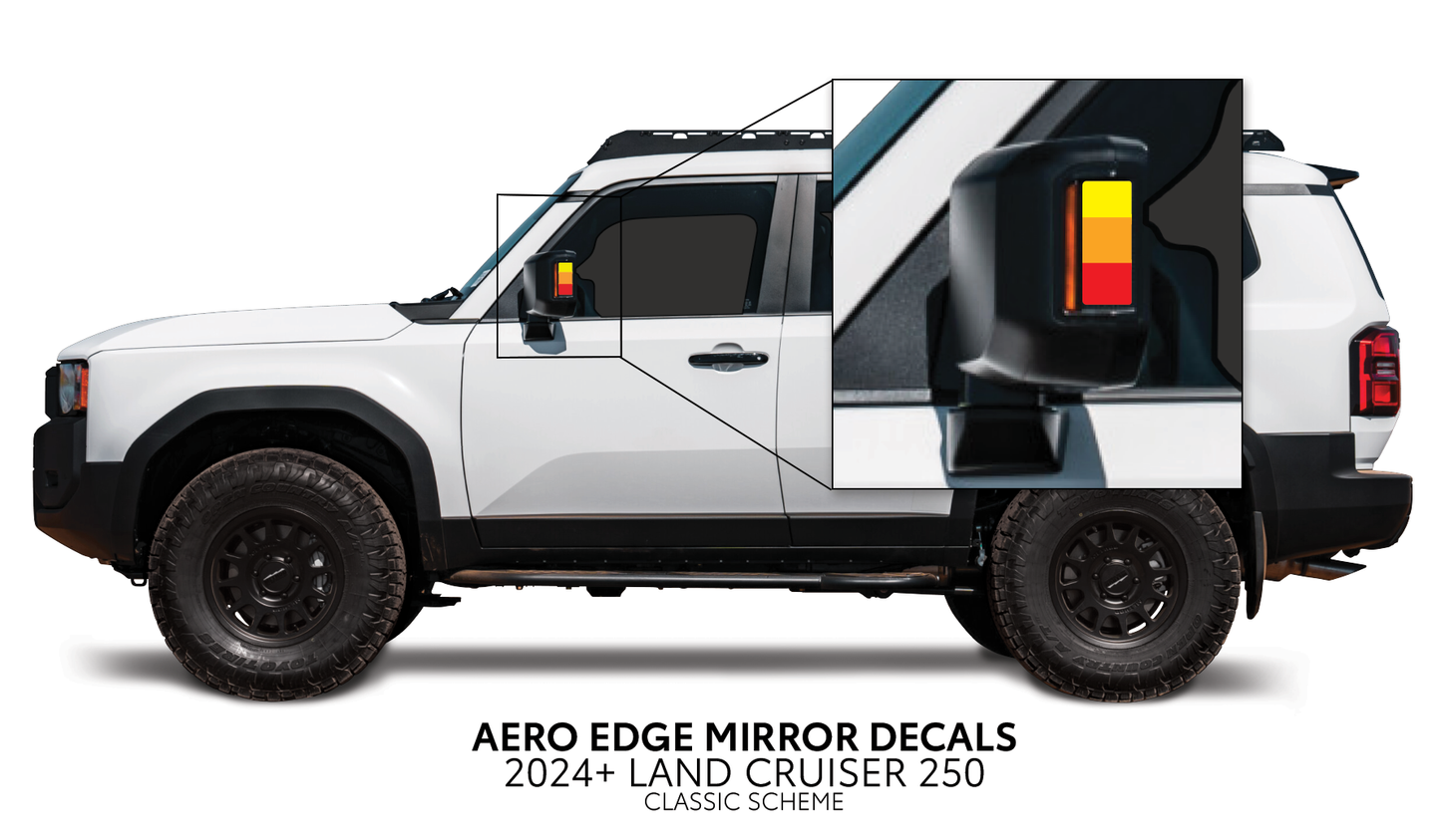Taco Vinyl Land Cruiser 250 Aero Edge Mirror Decals | '24+ Land Cruiser