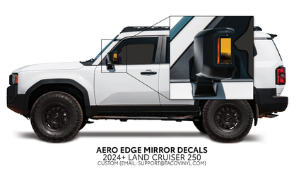 Taco Vinyl Land Cruiser 250 Aero Edge Mirror Decals | '24+ Land Cruiser