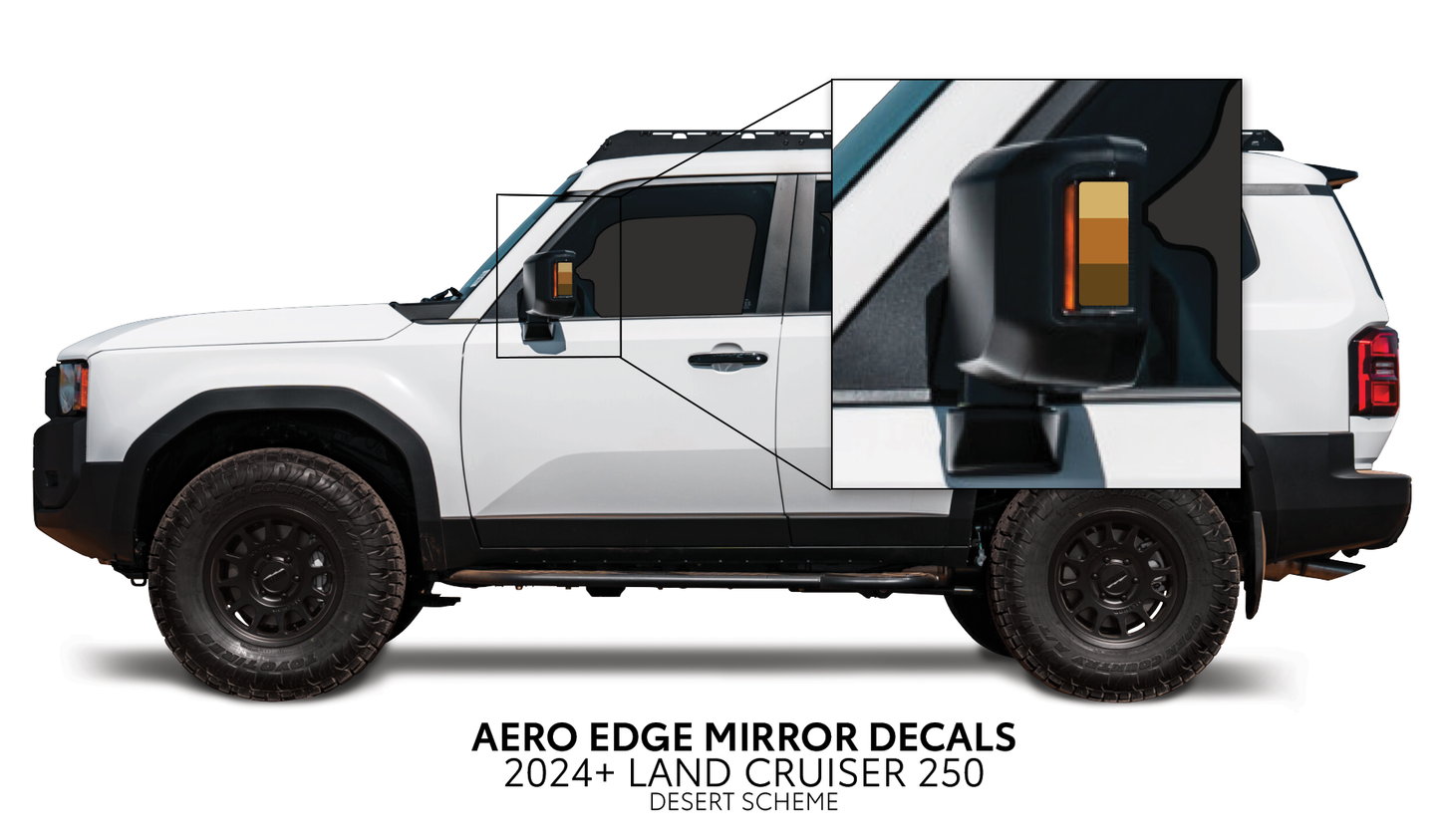 Taco Vinyl Land Cruiser 250 Aero Edge Mirror Decals | '24+ Land Cruiser