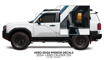 Taco Vinyl Land Cruiser 250 Aero Edge Mirror Decals | '24+ Land Cruiser