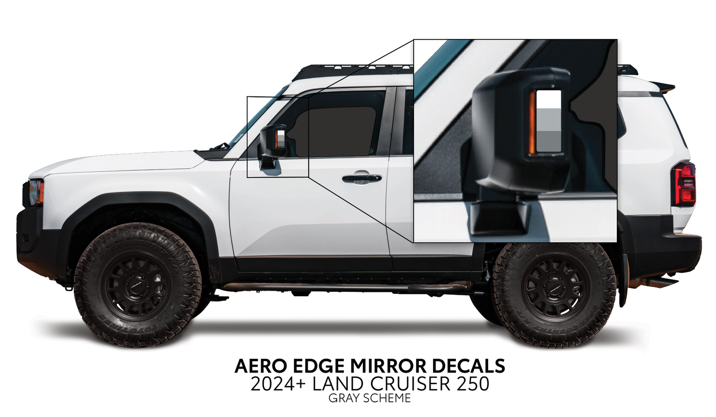 Taco Vinyl Land Cruiser 250 Aero Edge Mirror Decals | '24+ Land Cruiser