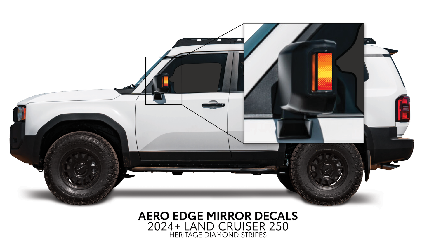 Taco Vinyl Land Cruiser 250 Aero Edge Mirror Decals | '24+ Land Cruiser