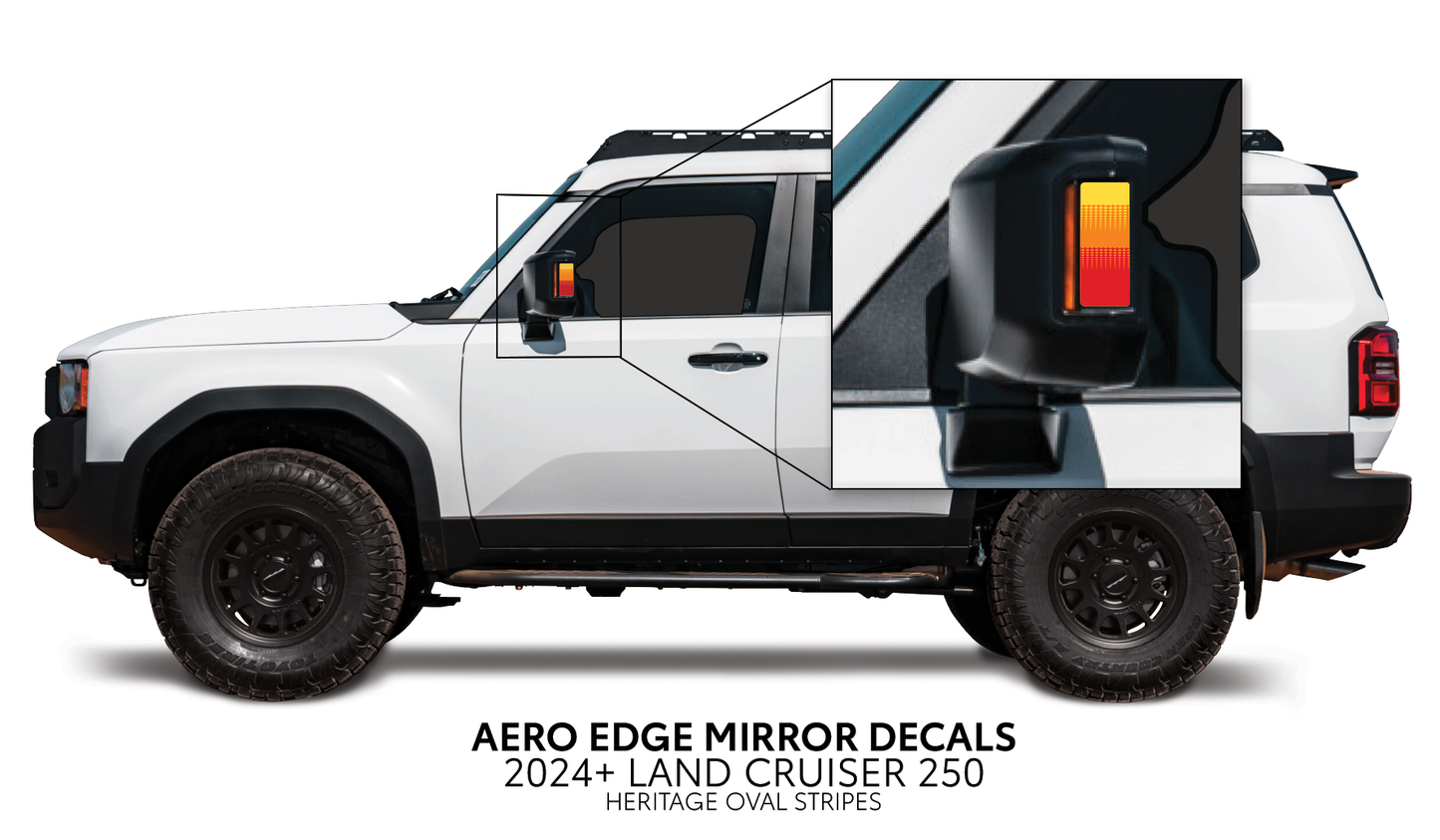 Taco Vinyl Land Cruiser 250 Aero Edge Mirror Decals | '24+ Land Cruiser