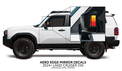 Taco Vinyl Land Cruiser 250 Aero Edge Mirror Decals | '24+ Land Cruiser