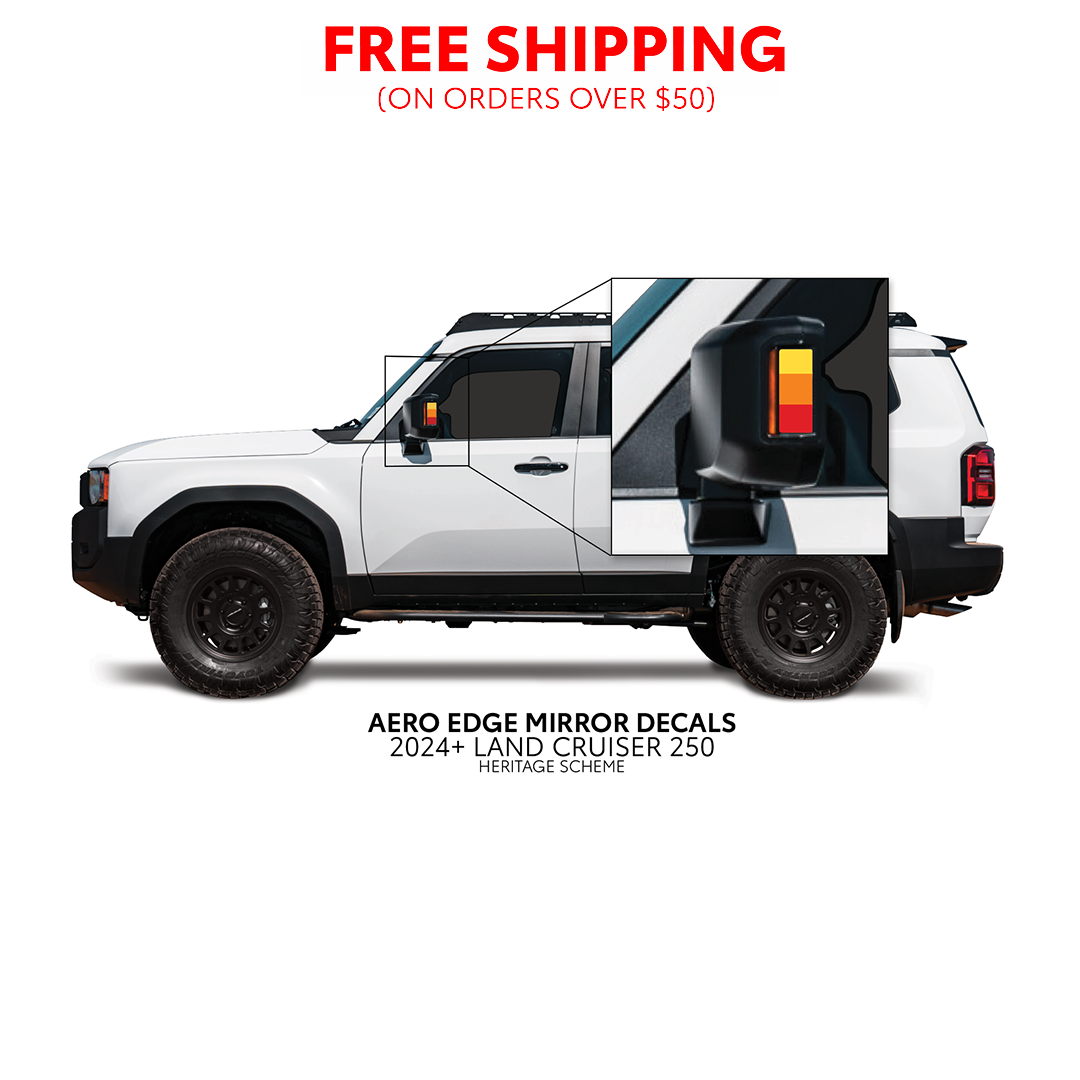Taco Vinyl Land Cruiser 250 Aero Edge Mirror Decals | '24+ Land Cruiser