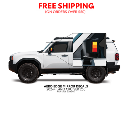 Taco Vinyl Land Cruiser 250 Aero Edge Mirror Decals | '24+ Land Cruiser