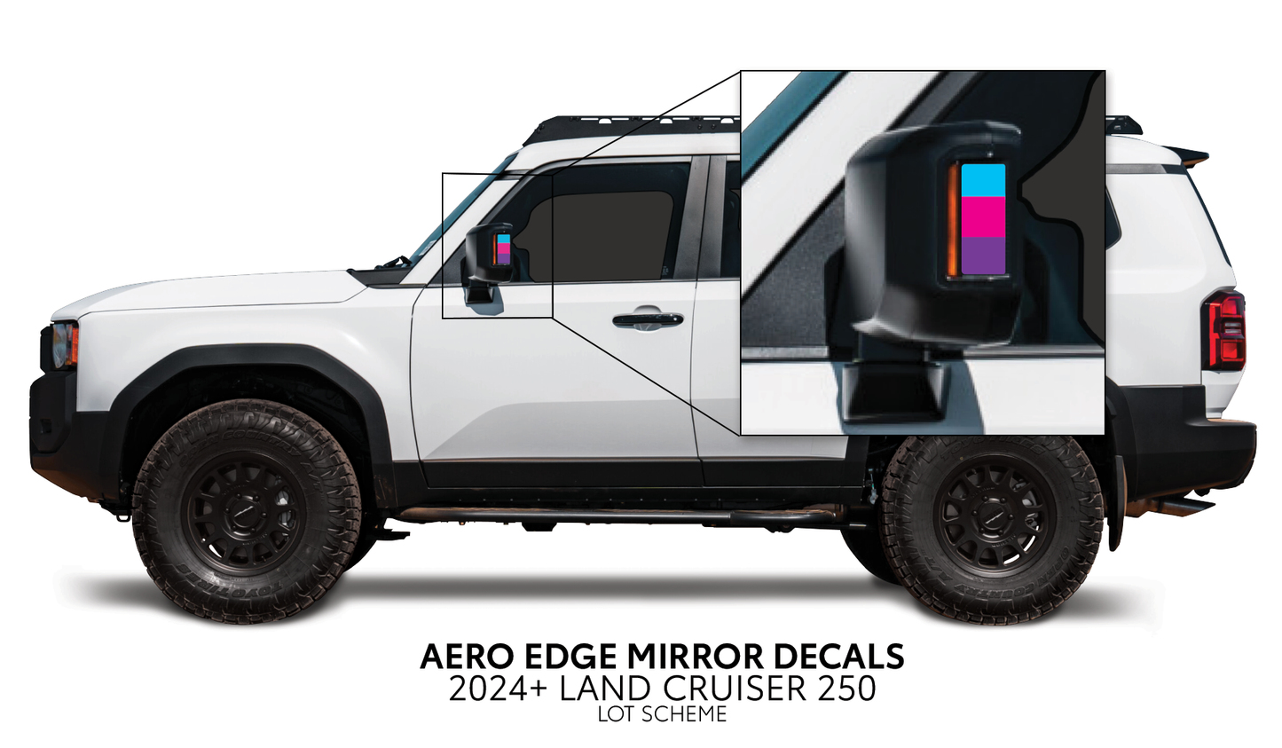 Taco Vinyl Land Cruiser 250 Aero Edge Mirror Decals | '24+ Land Cruiser