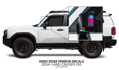 Taco Vinyl Land Cruiser 250 Aero Edge Mirror Decals | '24+ Land Cruiser