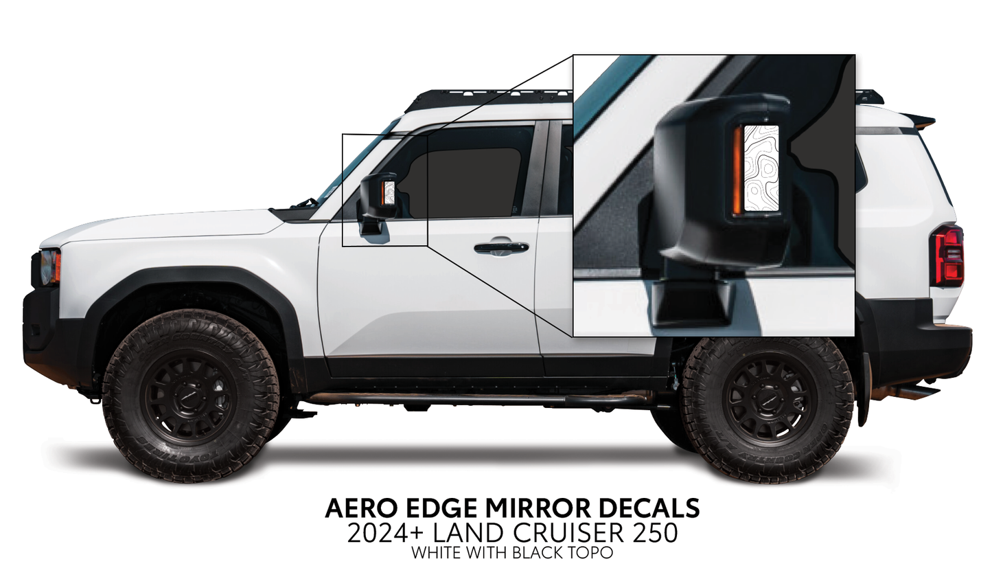Taco Vinyl Land Cruiser 250 Aero Edge Mirror Decals | '24+ Land Cruiser