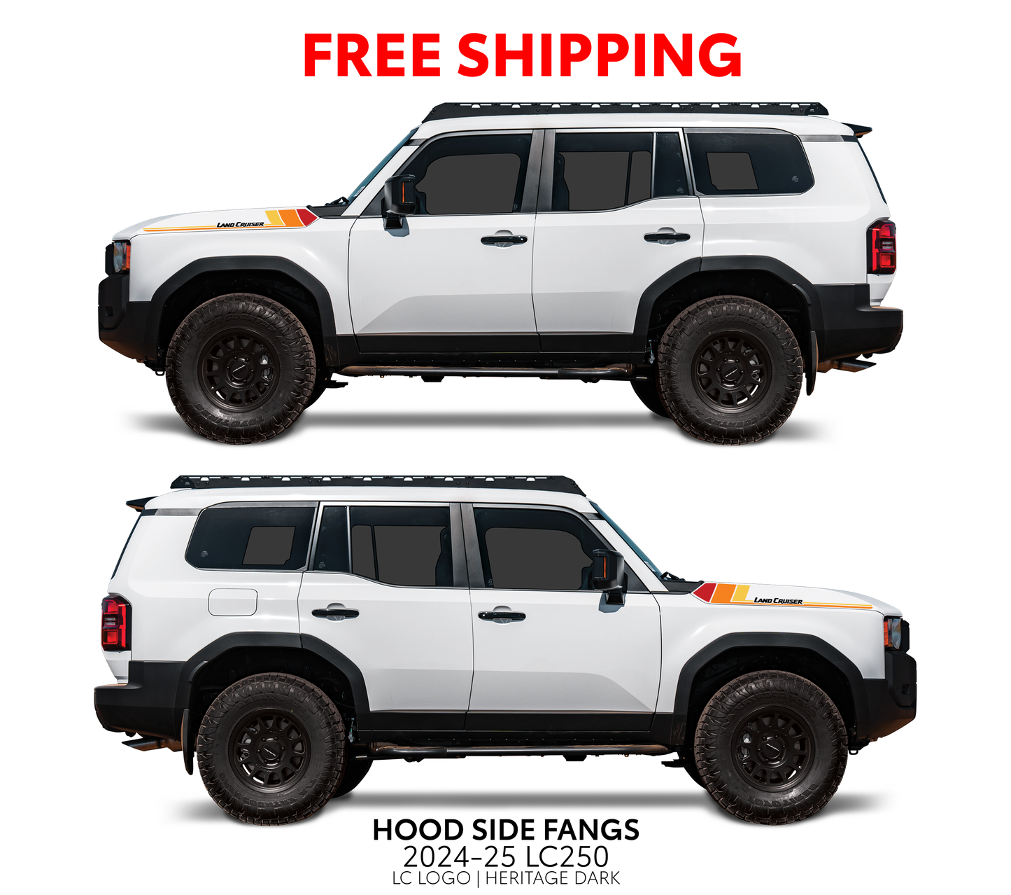 Taco Vinyl Land Cruiser 250 Hood Side Fangs | '24+ Land Cruiser