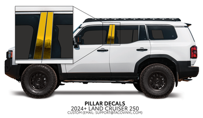 Taco Vinyl Land Cruiser 250 Door Pillar Decals | '24+ Land Cruiser